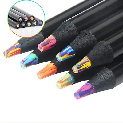 12 Colors Gradient Rainbow Pencils For Adults Art Drawing Coloring Sketchin URUK • £4.60