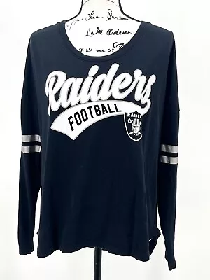 Oakland Raiders Football Shirt Womens XL Black Las Vegas Long Sleeve • $12
