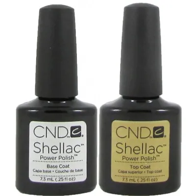 £10.99 • Buy New -CND Shellac Base & Top Coat Power Polish -7.3ml -Gel UV LED Nail-Boxes 