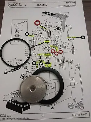 Gaggia Classic 11 Piece O Rings + Shower Screen + Group Seal Repair Kit NG01/001 • £11.49