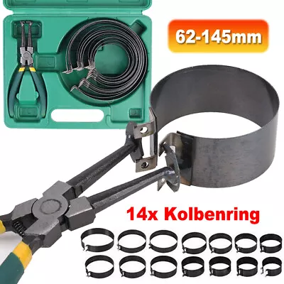 Piston Ring Compressor Cylinder Installer Plier &14 Band Tool Set Motorcycle Car • $25