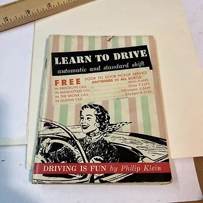 Learn To Drive By Philip Klein Vintage Driving School Book 1956 • $19.99