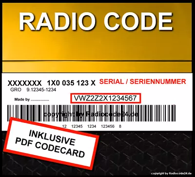 █►Radio Code Suitable For VW Blue Point Technisat Bosch Panasonic Delphi DECODE • $7.98