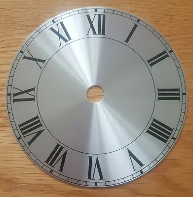 £10.95 • Buy NEW - 4 Inch Clock Dial Face - Silver Finish 104mm - Roman Numerals - DL11