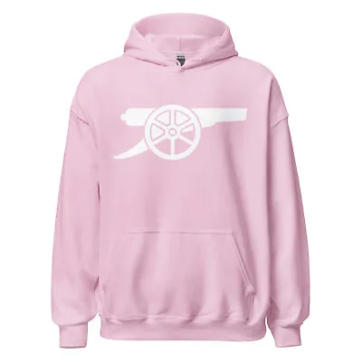 Arsenal Football Hoodie White Gunners Cannon Logo Heavy Blend Hooded Sweatshirt • $34.75