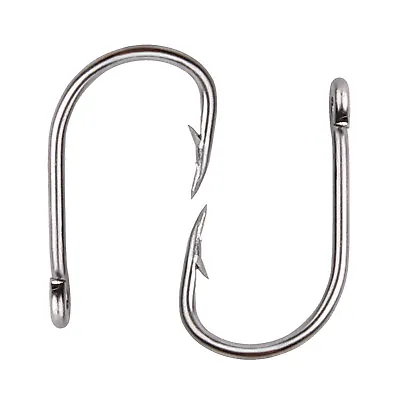 50pcs Stainless Steel Fishing Hooks 9260 Saltwater Carp Live Bait Circle Hooks • $20.89