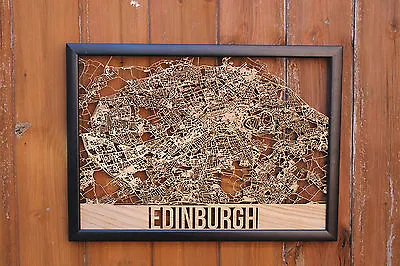 Edinburgh Laser Cut Street Maps Wooden Map • £65