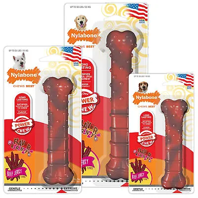 Nylabone Dura Chew Textured Beef Jerky Dog Treat Toy Chewing Flavoured Puppy • £5.49