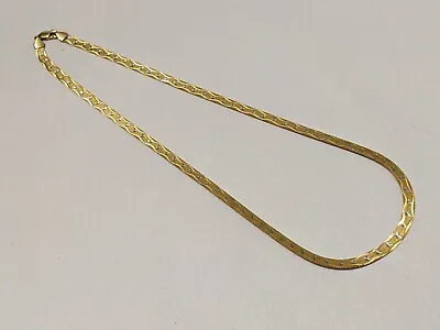 £219.99 • Buy 9ct Gold Yellow Gold Necklace Flat Snake Chain Reversible Plain To Stars 