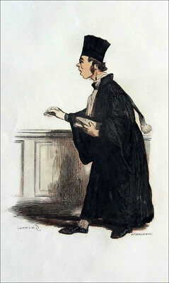 £25.71 • Buy L'AVOCAT In The 19th Century - 19th Engraving (Rubber Arabic Watercolor)