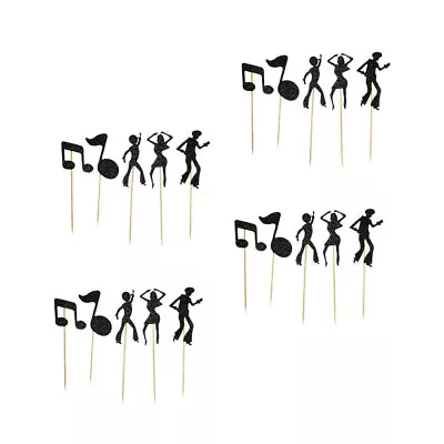 £4.89 • Buy 20 Pcs Music Notes Cake Decorations Cake Supplies Infant Appetizer Picks Baby De