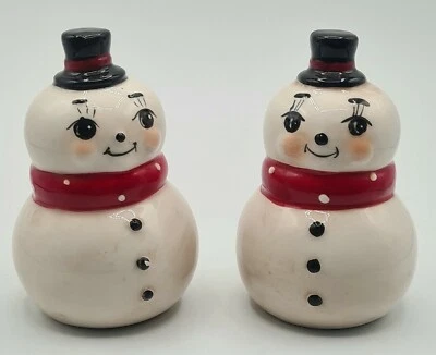 $15 • Buy Snowman Shakers 3  Winter Christmas Vintage Inspired Salt Pepper Johanna Parker
