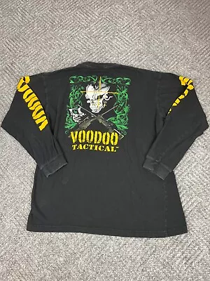 Voodoo Tactical T Shirt Mens Size XL Tactical Skull Black Long Sleeve Graphic • $19