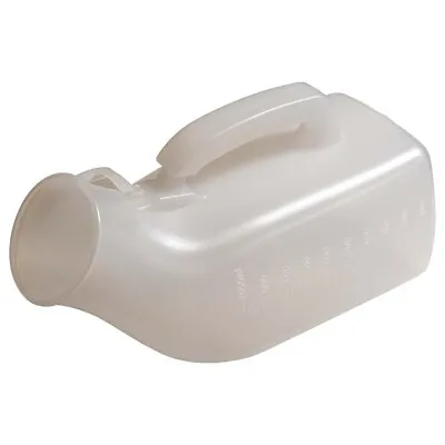 Sure Male Urine Urinal With Lid White Incontinence Travel Camping Measure • £6.99