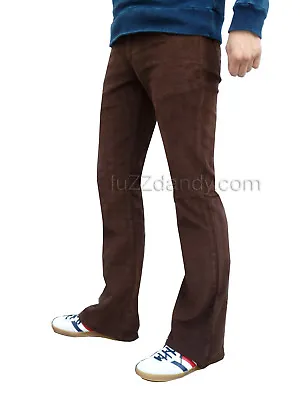 £37.90 • Buy Mens Brown Bootcut Corduroy Vtg Jeans Retro Flares Mod 70's 60s Boot Leg Indie