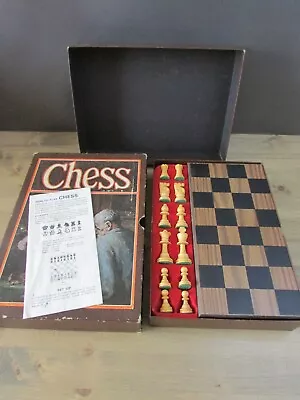 Vintage 3M Bookshelf Classic Chess Set French Chessmen 1970 Staunton Boxed • $27.94