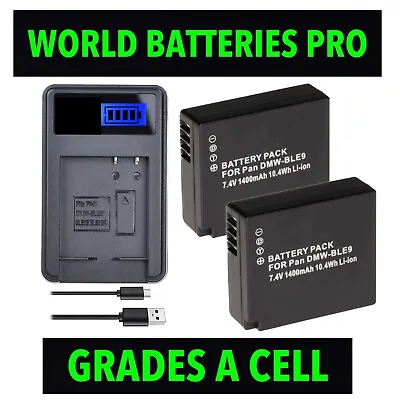 2x Battery +Charger For Panasonic DMW-BLE9E DMW-BLG10Lumix DC-ZS200/TZ200 TZ220 • $44.95