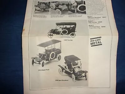 Metal Model Car Kit Catalog Product Line Hubley Div. Gabriel 1976 Edition • $9.99