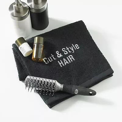 5x Black Hair Salon & Spa Hairdressing Towels Without Embroidery Beauty Barber • £15.95