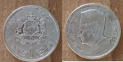 Morocco 1 Dirham 1960 1380  Africa Silver Coin Dirhams Maroc Free Ship Worldwide • $15.50