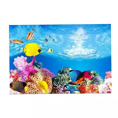 $13.59 • Buy 3D Effect Fish Tank Ocean Background PVC Aquarium Landscape Sticker Poster