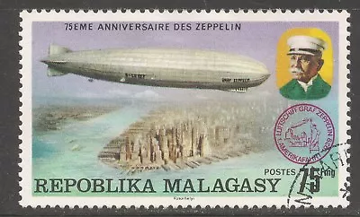 Malagasy Republic #547 (A152) VF USED - 1976 50fr LZ-127 Over New York City • $1