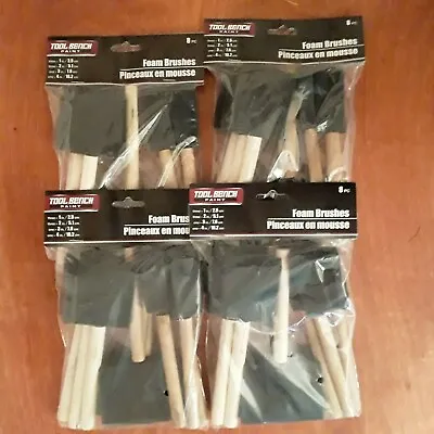 $14.50 • Buy Foam Paint Brushes Lot Of 4 , 8 Pc. Packages, Assorted Sizes 