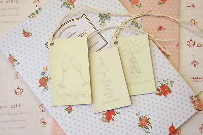 East Of India Printed Gift Tags Shabby Chic Engagement Wedding Anniversary Theme • £1.99