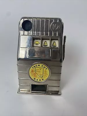 Vtg Jackpot Nevada Dime Metal Slot Machine Souvenir Bank Jack Pot 10 Cents • $14.99