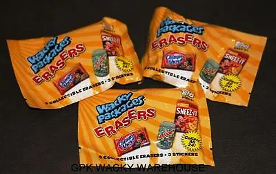 Topps 2011 Wacky Packages School Erasers 3 Pack Lot Bin • $14.97