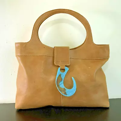 MARIO HERNANDEZ Tote Bag Shoulder Handbag Light Brown Leather 16x11x2.5 • $45