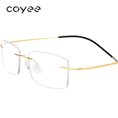 Ultralight Titanium Business Eyeglass Frames Women Men Gold Rimless Glasses • $21.99