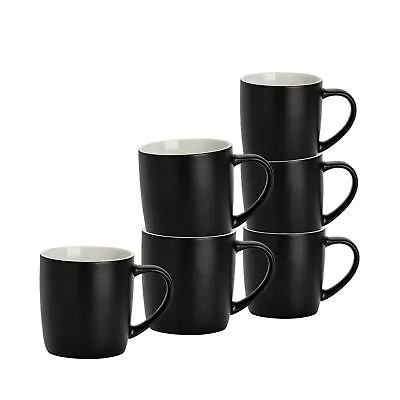 6pc Matt Tea Coffee Mug Set Porcelain Cappuccino Latte Mugs 340ml • £18