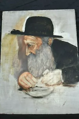 Vintage Judaica Original Oil Painting On Board RABBI PORTRAIT 18 X 24  • $74.99