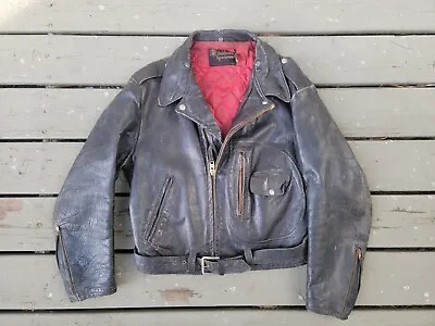 Vintage Sears Oakbrook Sportwear Motorcycle Leather Steerhide Jacket • $299