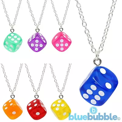 Bluebubble LUCKY DICE Neon Necklace Cute Kitsch Festival 80s 90s Fancy Dress Fun • £5