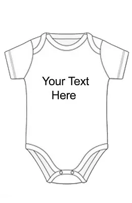 Personalised Custom Baby Name Vest Heart Baby Grow Bodysuit Reveal Announcement • £2.95