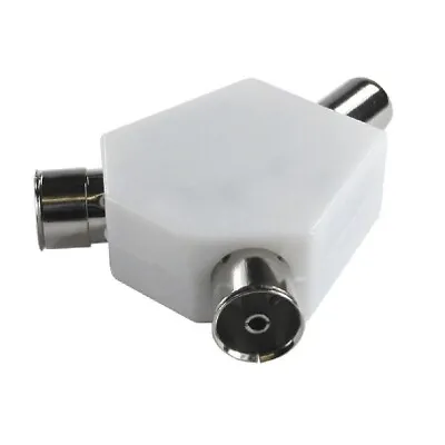 Aerial Splitter Adaptor Coaxial TV Male To 2 X F Type Connector • £4.51