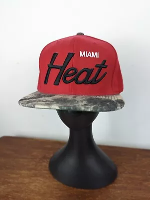 Mitchell And Ness NBA Miami Heat Snapback Hat Adjustable • £15