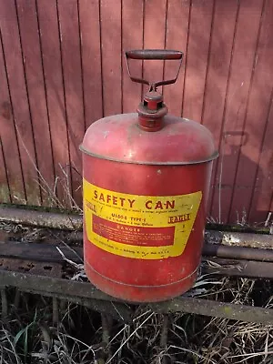 Vintage Red Eagle Safety Gas Can 5 Gallon UI-50 S Type 1 Metal W/ Moving Handle • $44.95