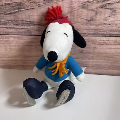 Peanuts Snoopy Vintage Plush Rattle Ice Skating Stuffed Animal • $6.98