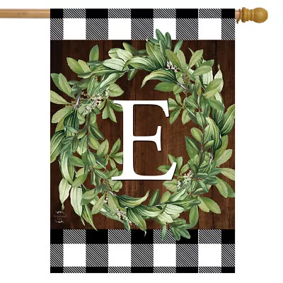 Wreath Monogram E Double-Sided House Flag Everyday 28  X 40  Briarwood Lane • $18.99