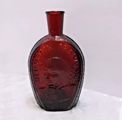 Vintage Wheaton Ruby Red Bottle Benjamin Franklin  Red Jar Bottle 19707  • $18.50