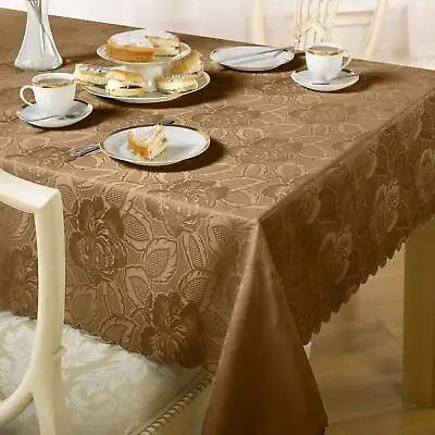 Floral Table Cloths Damask Rose Easy Care Dining Kitchen Table Linen Napkins • £16