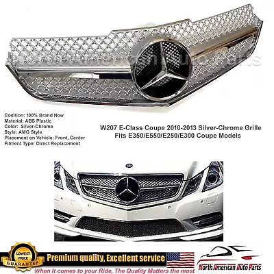 E63 Grille E-Class Coupe Silver-Chrome AMG Star 2010 2011 2012 2013 E350 E550 • $149