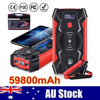 2000A Car Jump Starter 12V Battery Booster Charger Power Bank Portable 59800mAh • $76.99