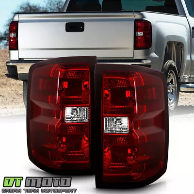 2014-2018 Chevy Silverado 1500 15-19 2500HD 3500HD Red Smoked Tail Lights Lamps • $49.99