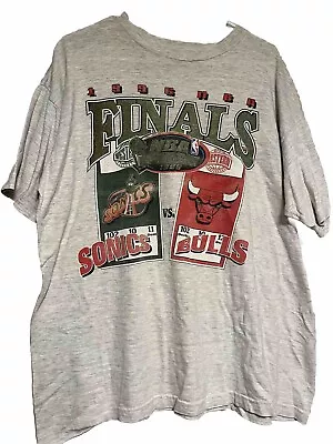 1996 Vintage NBA Finals Bulls V Sonics XL Shirt Jordan 90s Chicago Seattle • $55