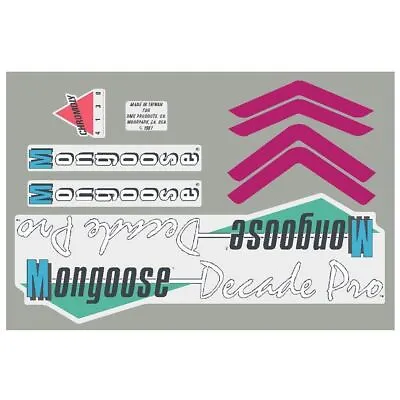 1987 Mongoose - Decade Pro Decal Set • $44.95