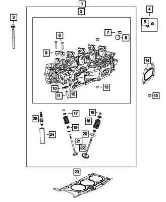 Genuine Mopar Cylinder Head Left Side Remanufactured R3602014AA • $650